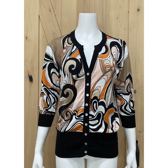 Psychedelic Swirl Print Cardigan Women’s Size 1X - Picture 2 of 8